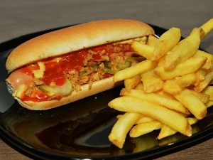 Classic American hot dog menü